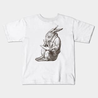 Writer Rabbit Hand Drawn Kids T-Shirt